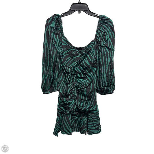 Dress Party Short By Zara In Black & Green, Size: M