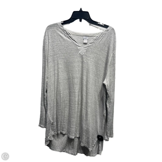 Tunic Long Sleeve By Chicos In Grey, Size: Xl