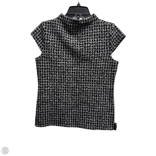Top Short Sleeve By Ann Taylor In Black & White, Size: M