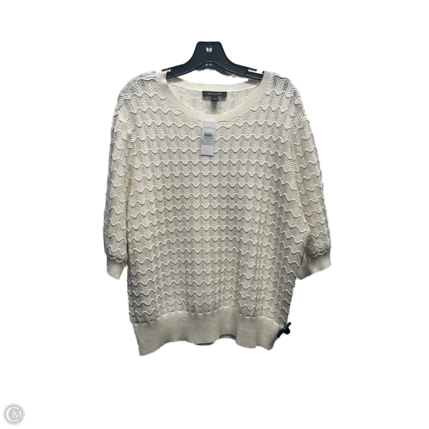 Top Short Sleeve By Ann Taylor In Cream, Size: Xxl