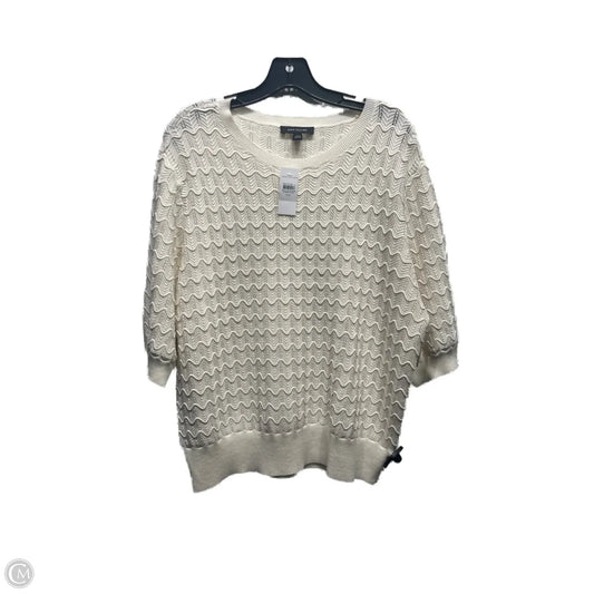 Top Short Sleeve By Ann Taylor In Cream, Size: Xxl