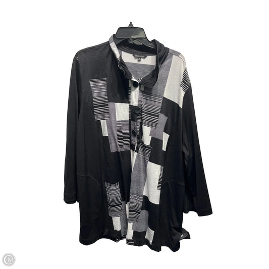 Top Long Sleeve By John Mark In Black & White, Size: 3x