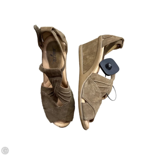 Sandals Heels Wedge By Earth In Taupe, Size: 6