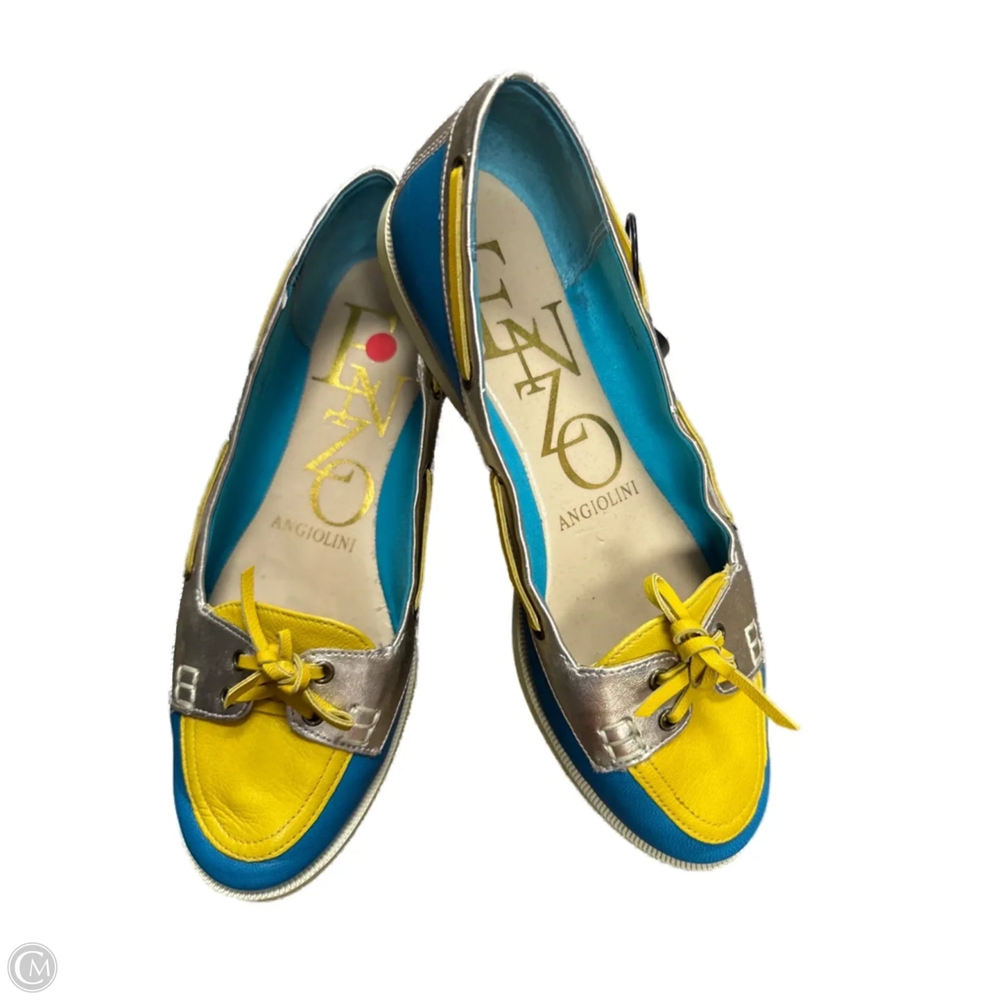 Shoes Flats By Enzo Angiolini In Blue & Yellow, Size: 6