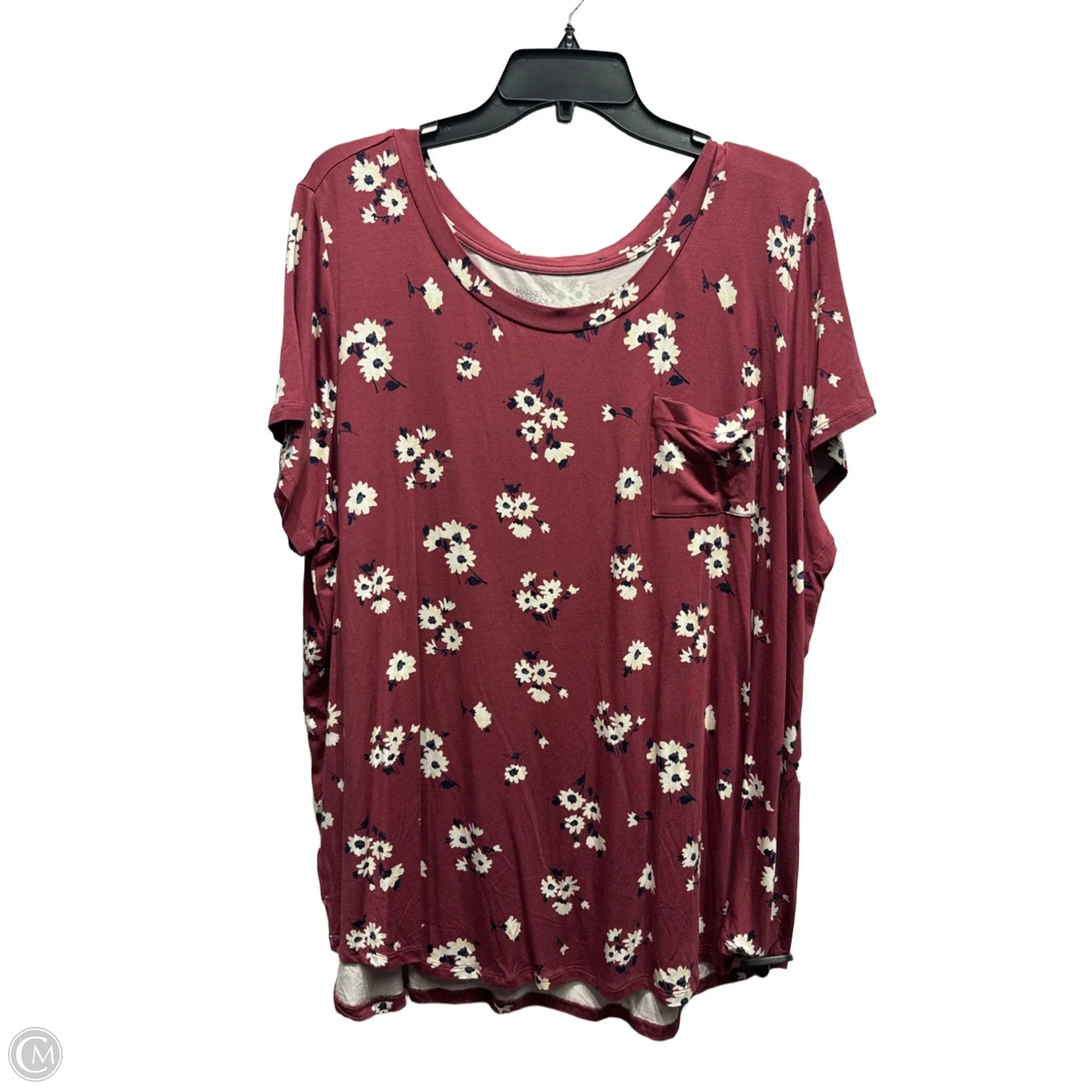 Top Short Sleeve By Market & Spruce In Maroon, Size: 3x