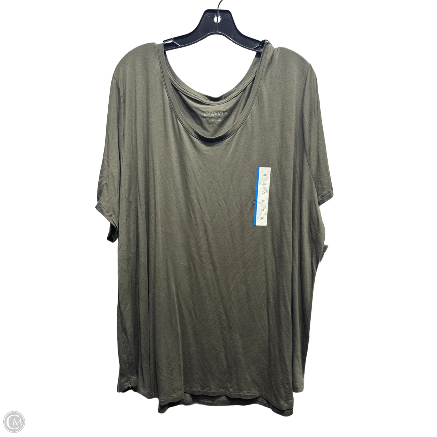 Top Short Sleeve Basic By Ava & Viv In Green, Size: 3x