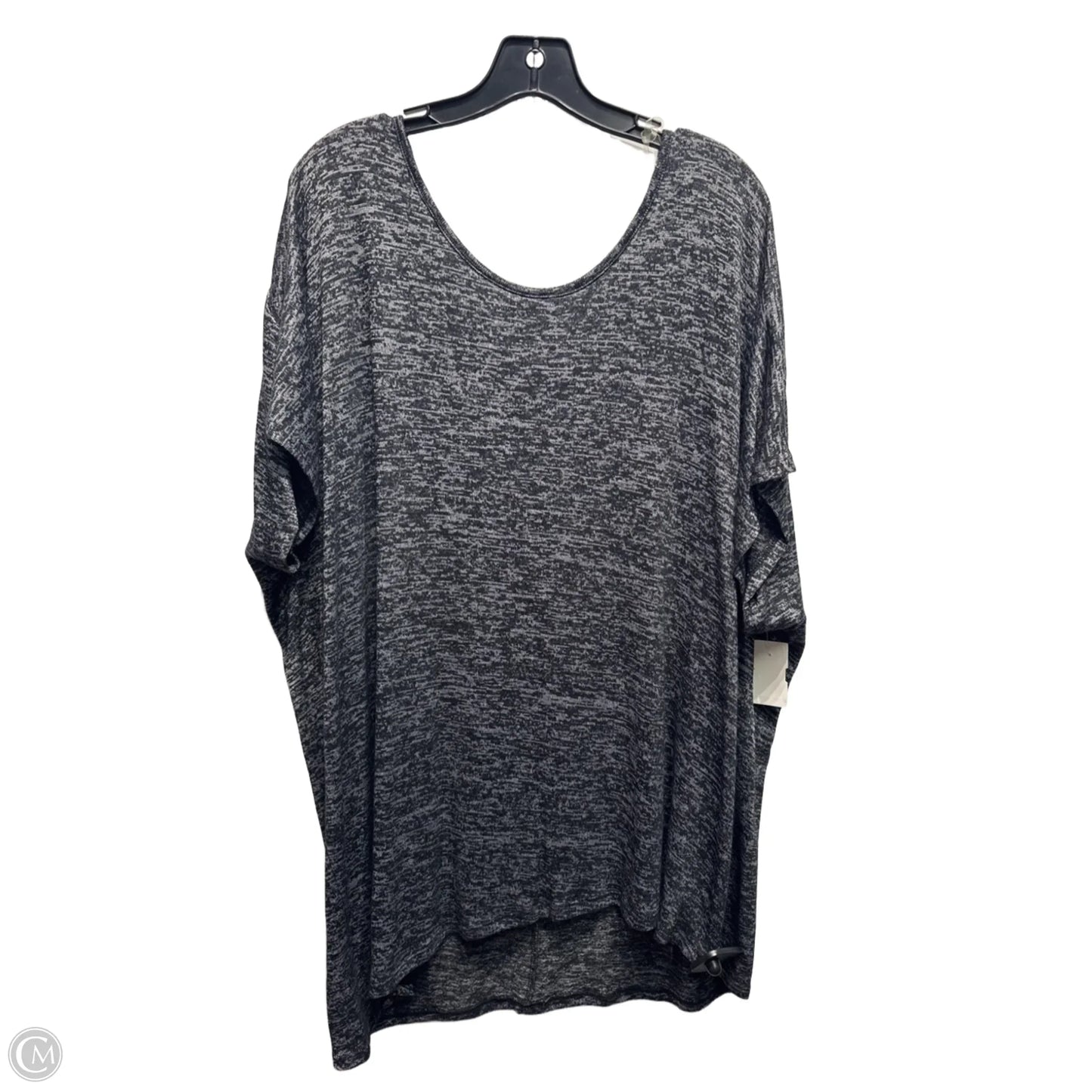 Top Short Sleeve By Lane Bryant In Black & Grey, Size: 18