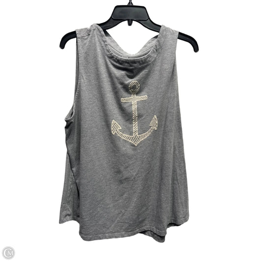 Top Sleeveless By Clothes Mentor In Grey & White, Size: 2x