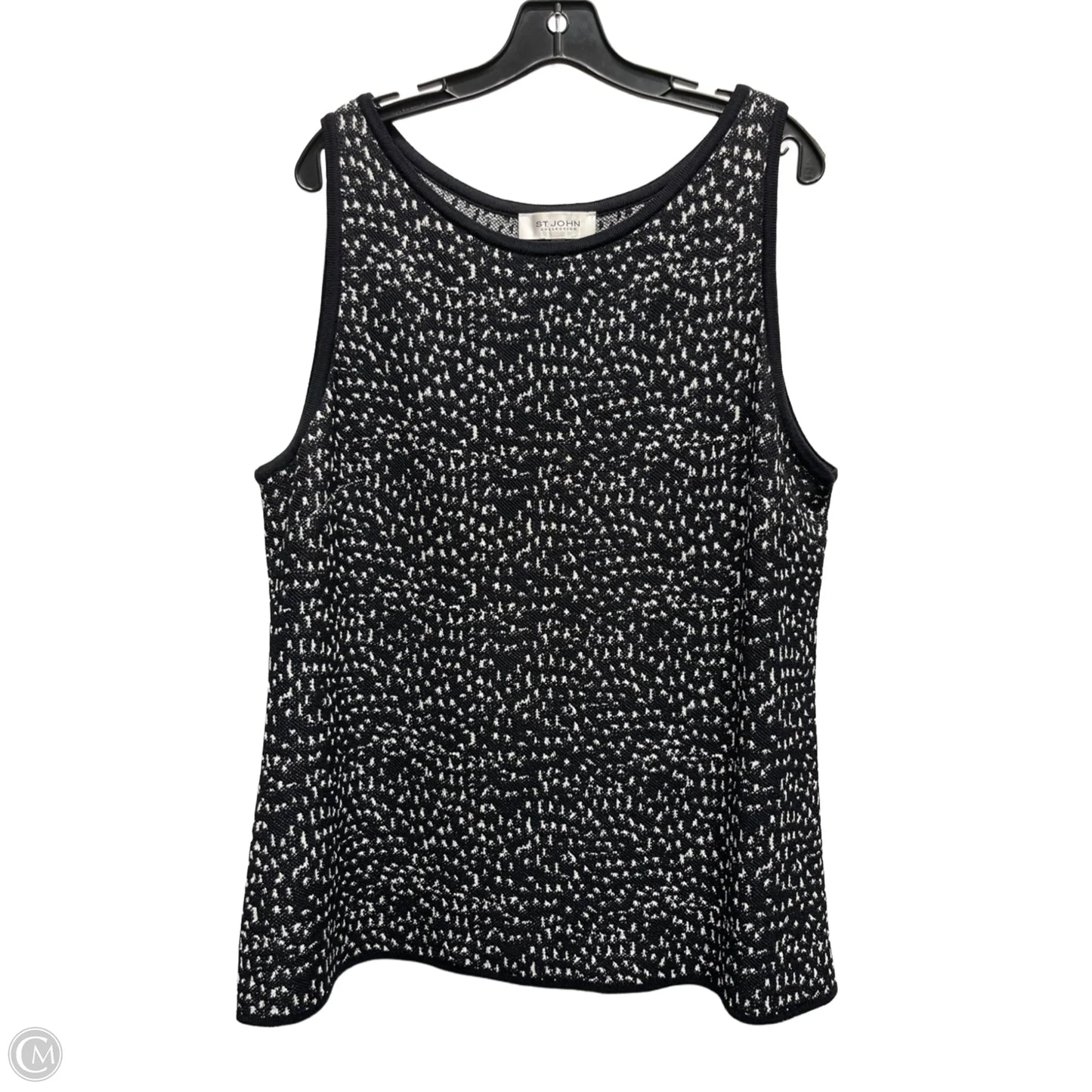 Top Sleeveless Designer By St John Collection In Black & White, Size: Xl