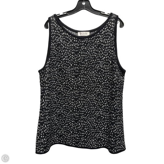 Top Sleeveless Designer By St John Collection In Black & White, Size: Xl