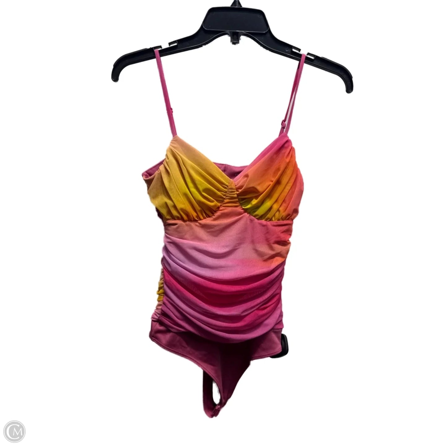 Bodysuit By Express In Orange & Pink, Size: M