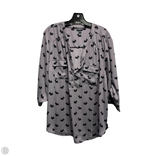 Top Long Sleeve By Torrid In Grey & Red, Size: 2x