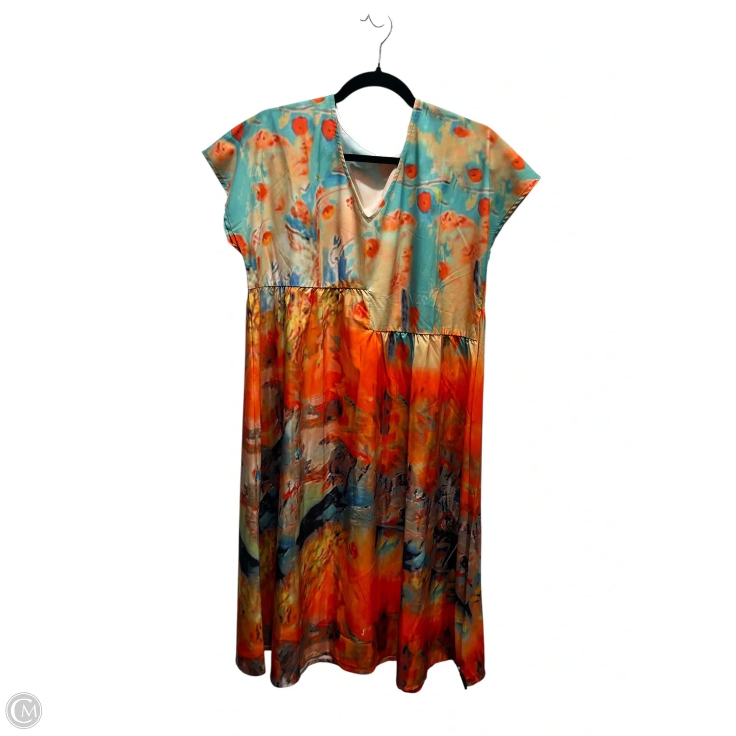 Dress Casual Short By Amazon Essentials In Green & Orange, Size: M