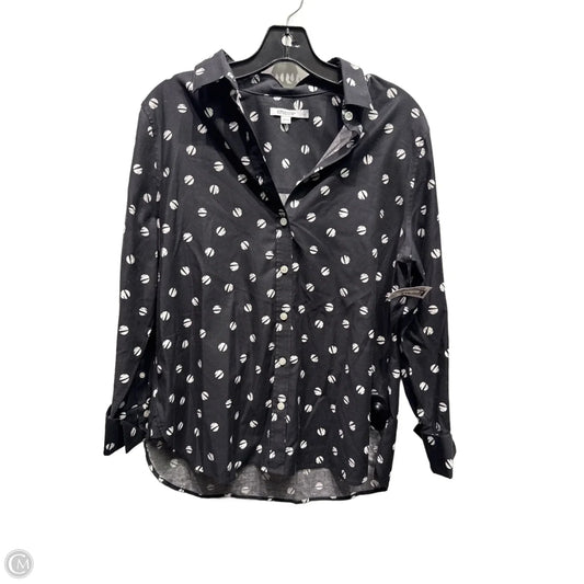 Top Long Sleeve By Chicos In Black & White, Size: M
