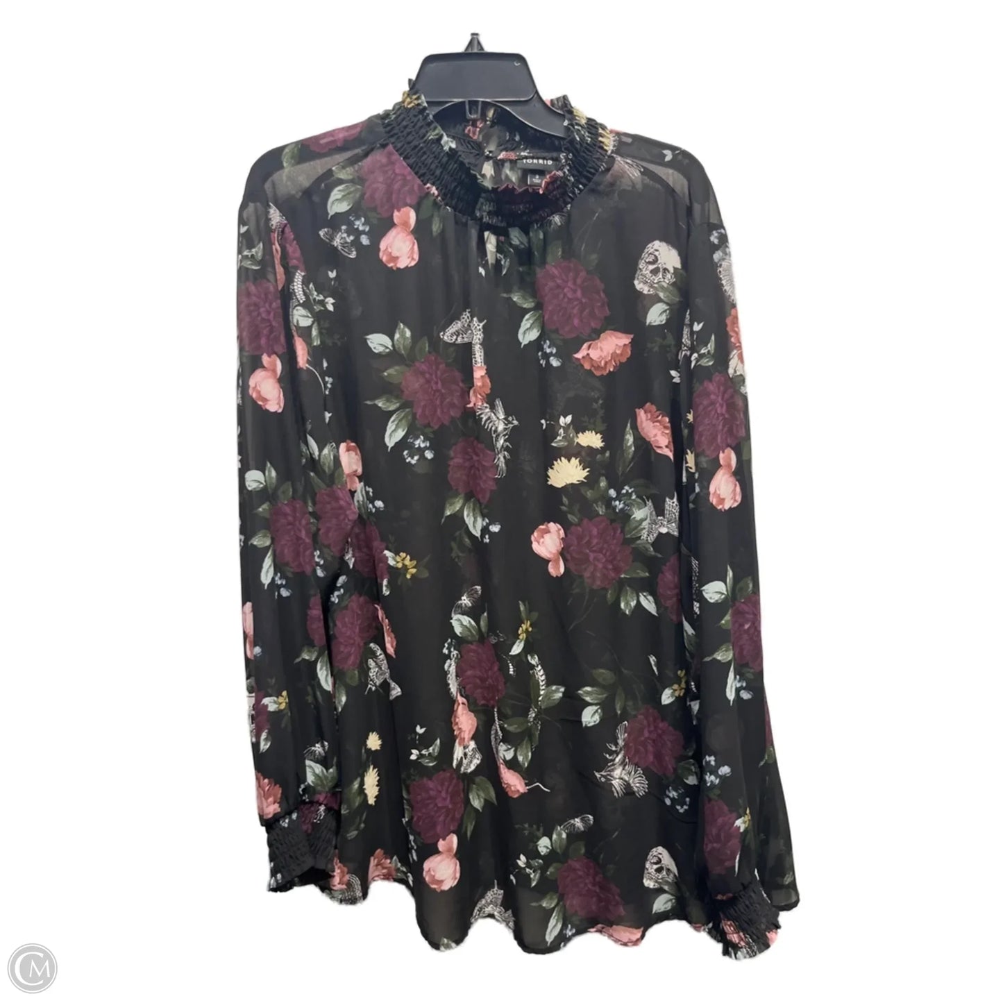 Top Long Sleeve By Torrid In Black & Purple, Size: 3x