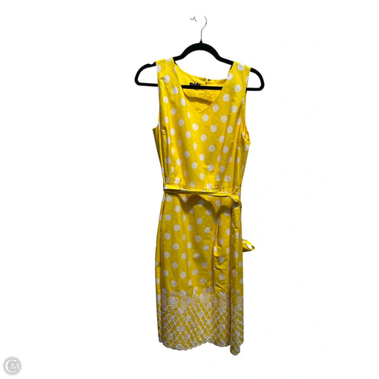 Dress Work By Talbots In White & Yellow, Size: 10