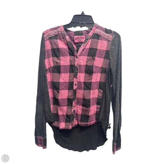 Top Long Sleeve By Harley Davidson In Black & Pink, Size: S