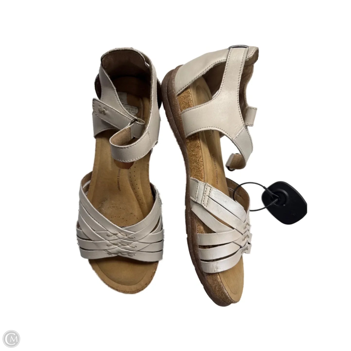 Sandals Flats By Clarks In White, Size: 8