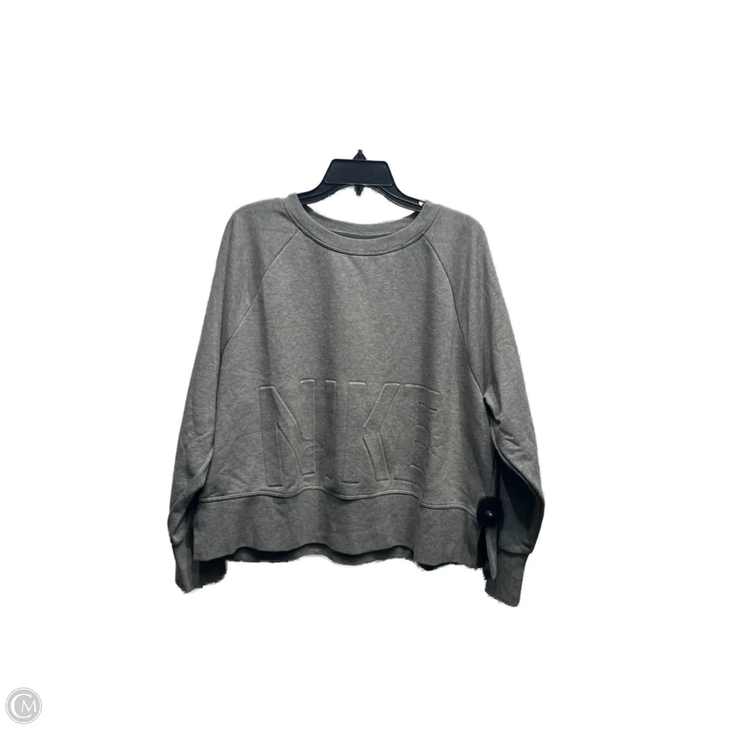 Athletic Top Long Sleeve Crewneck By Nike Apparel In Grey, Size: 1x