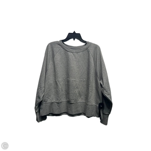 Athletic Top Long Sleeve Crewneck By Nike Apparel In Grey, Size: 1x