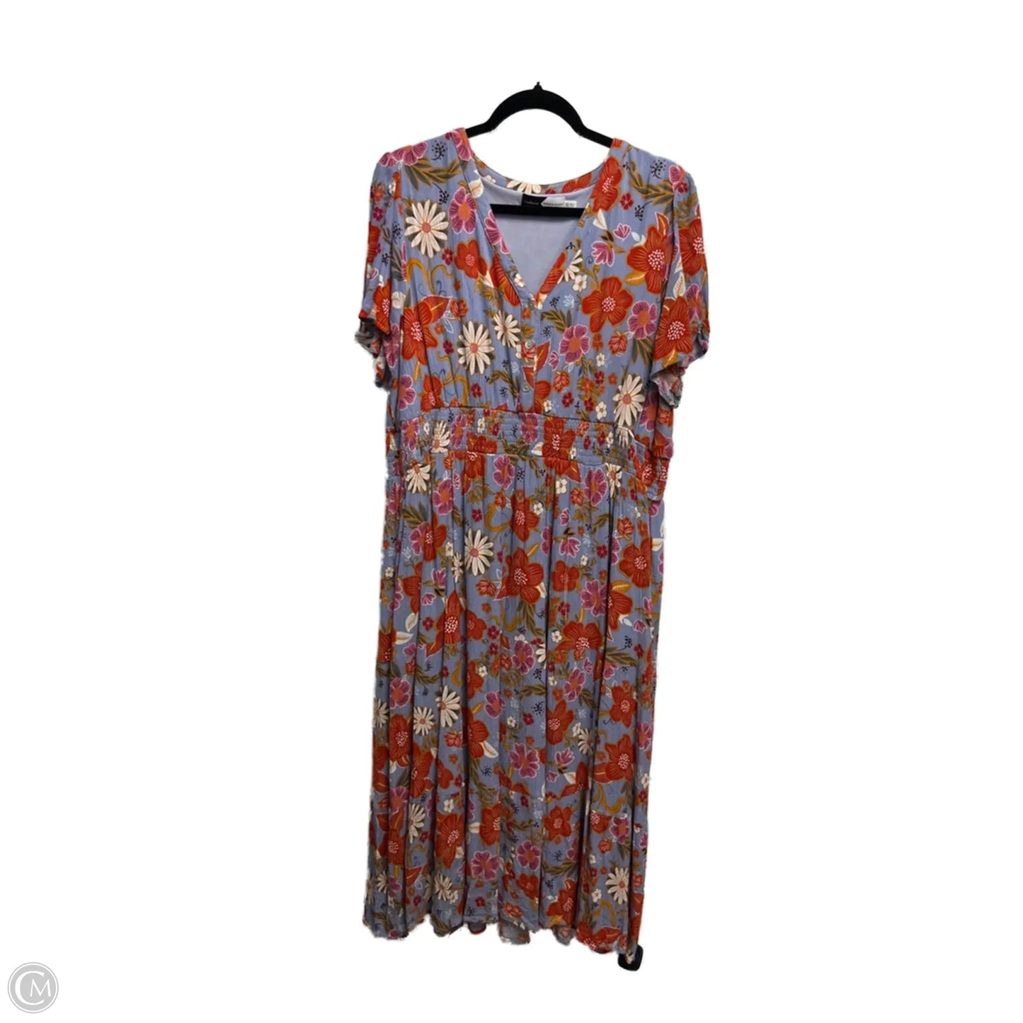 Dress Casual Midi By PIPER & SCOOT In Blue & Orange, Size: Xxl
