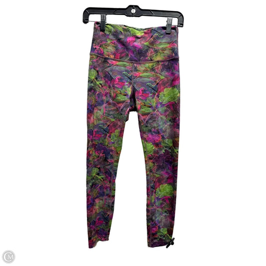 Athletic Capris By Lululemon In Green & Purple, Size: 6