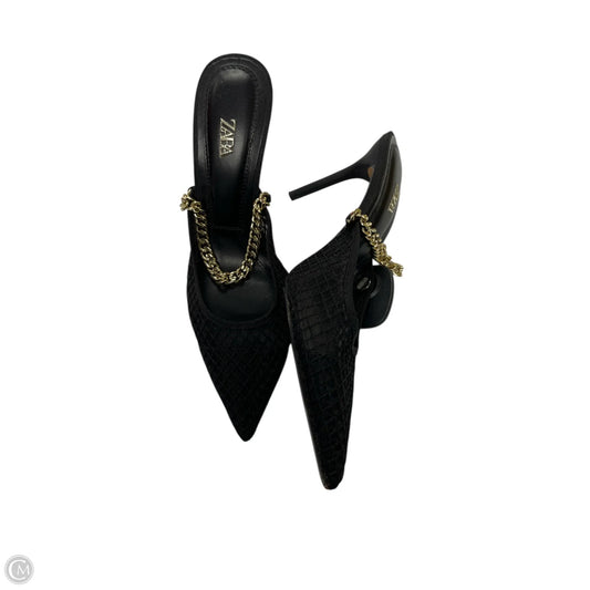 Sandals Heels Stiletto By Zara In Black, Size: 7