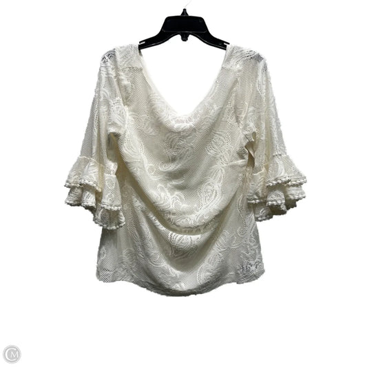 Top Long Sleeve Designer By Lilly Pulitzer In Cream, Size: Large