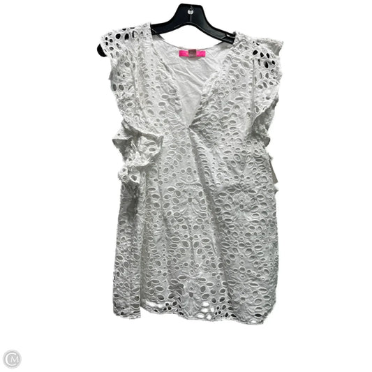 Top Short Sleeve Designer By Lilly Pulitzer In White, Size: Xl