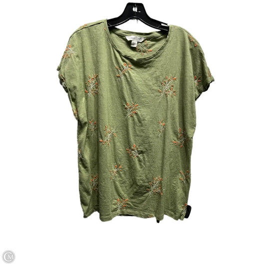 Top Short Sleeve By Coldwater Creek In Green & Orange, Size: Xl
