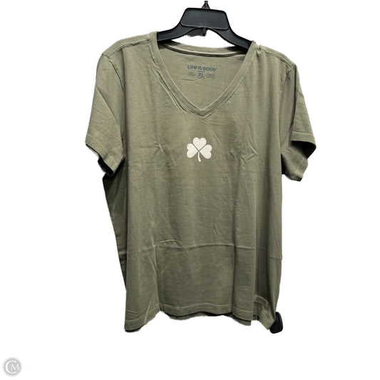 Top Short Sleeve Basic By Life Is Good In Green, Size: Xl