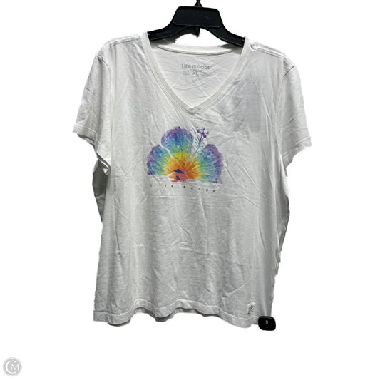 Top Short Sleeve Basic By Life Is Good In Purple & White, Size: Xl