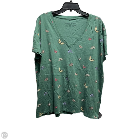 Top Short Sleeve Basic By Life Is Good In Green & Yellow, Size: Xl
