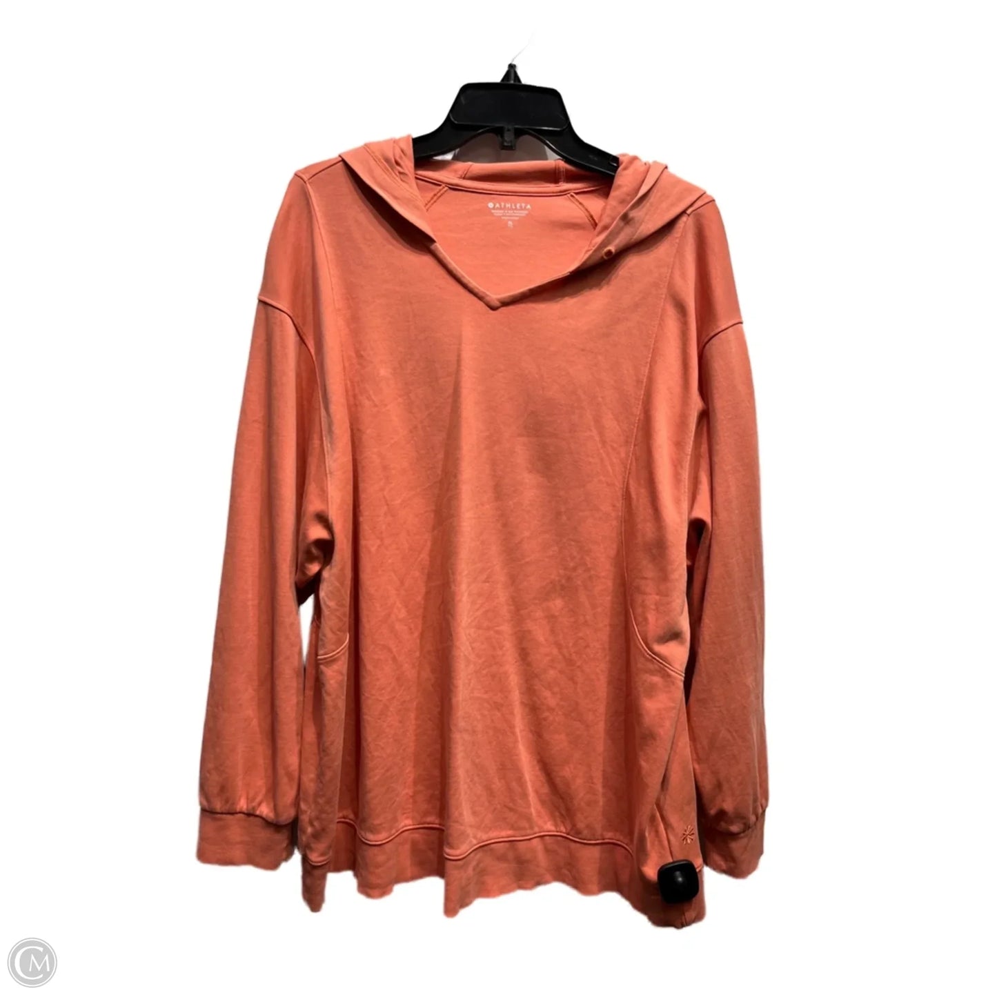 Athletic Top Long Sleeve Hoodie By Athleta In Orange, Size: Xl