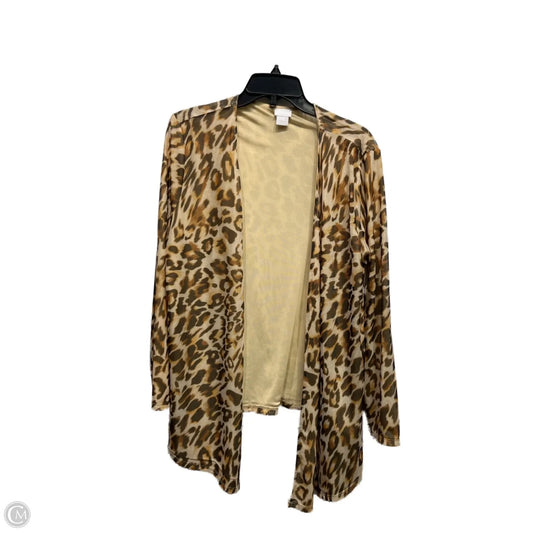 Cardigan By Chicos In Animal Print, Size: L