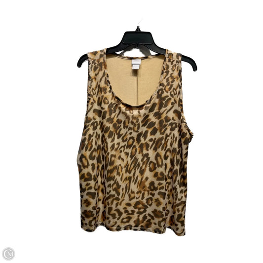 Top Sleeveless By Chicos In Animal Print, Size: Xl