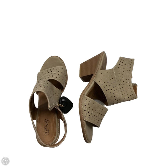 Sandals Heels Block By Sofft In Tan, Size: 8.5