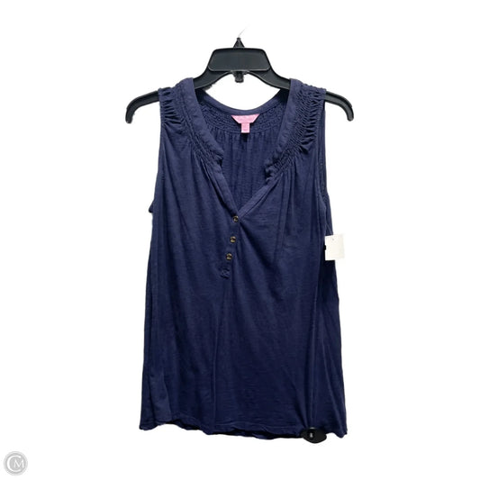 Top Sleeveless Designer By Lilly Pulitzer In Navy, Size: L