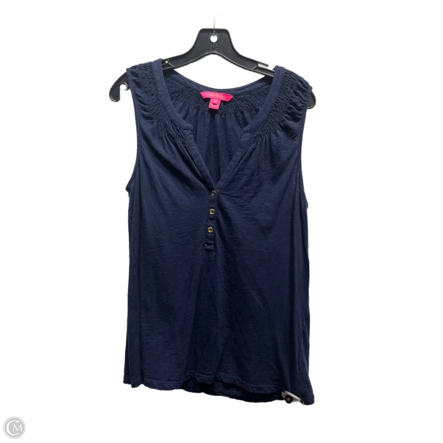 Top Sleeveless Designer By Lilly Pulitzer In Navy, Size: L