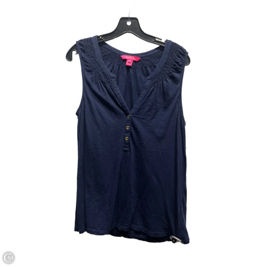 Top Sleeveless Designer By Lilly Pulitzer In Navy, Size: L