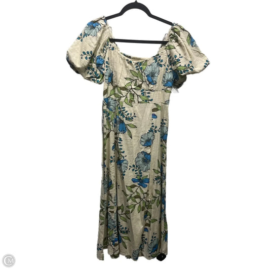 Dress Casual Midi By  tulip reation In Blue & Green, Size: S