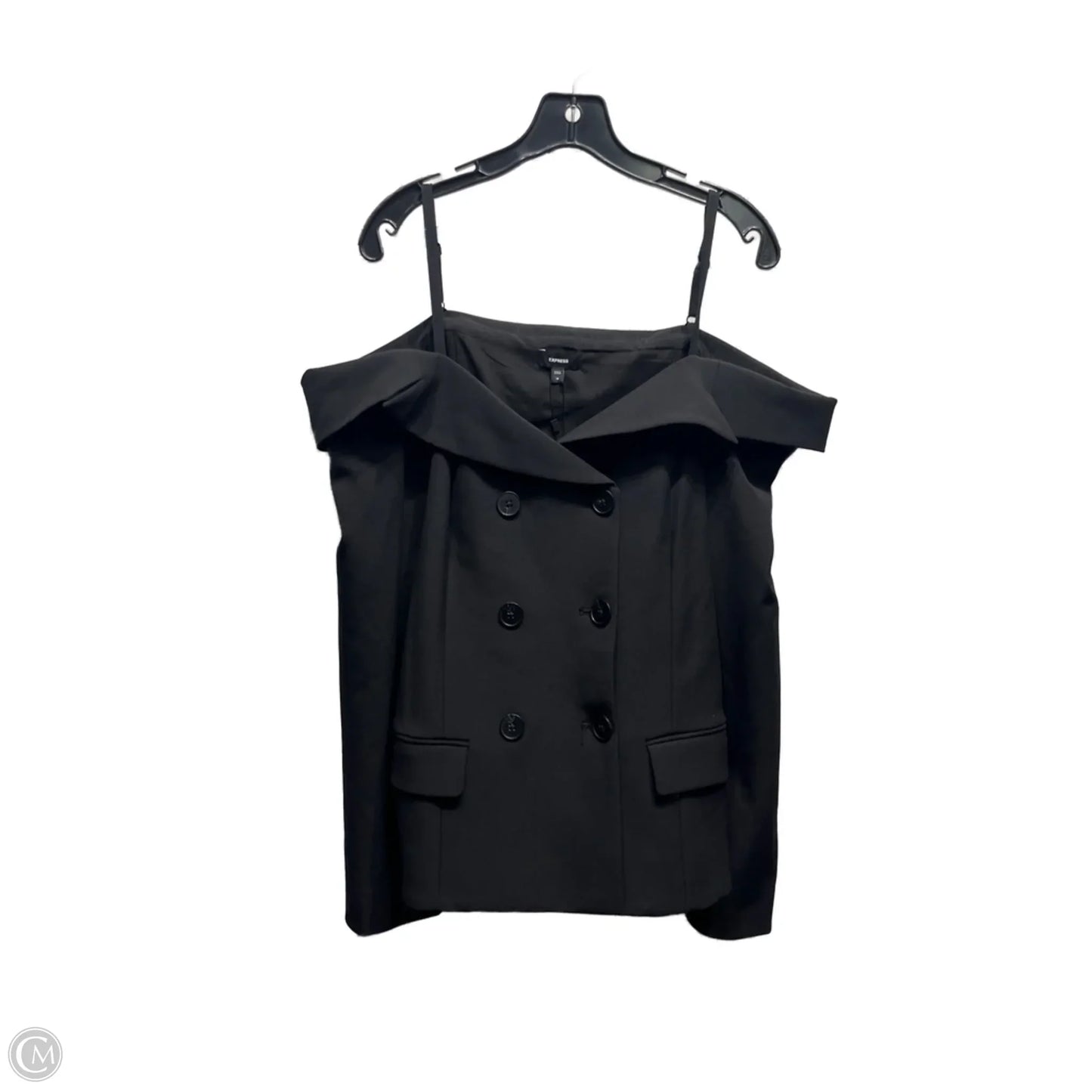 Blouse Long Sleeve By Express In Black, Size: 12