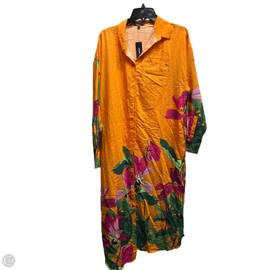 Dress Casual Maxi By Express In Orange & Pink, Size: L