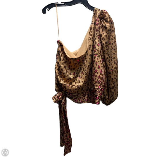 Blouse Long Sleeve By Express In Animal Print, Size: Xl