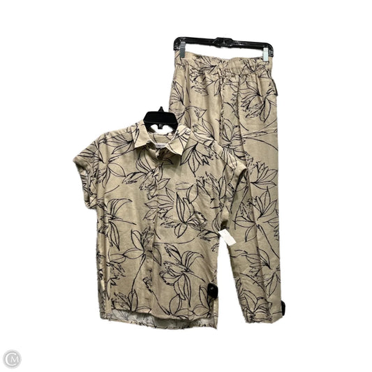 Pants Set 2pc By Calvin Klein In Black & Tan, Size: S