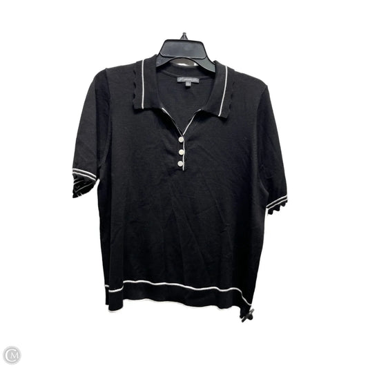 Sweater Short Sleeve By Adrianna Papell In Black & White, Size: Xl