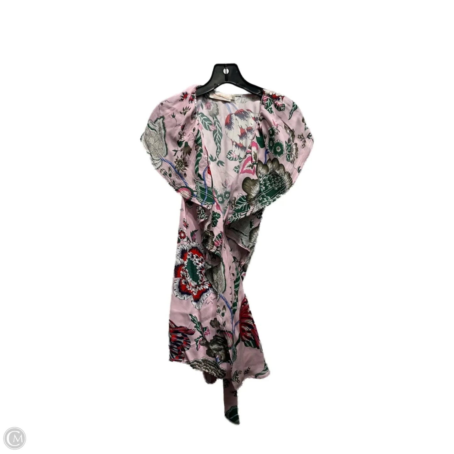 Top Sleeveless Designer By Tory Burch In Green & Pink, Size: 12