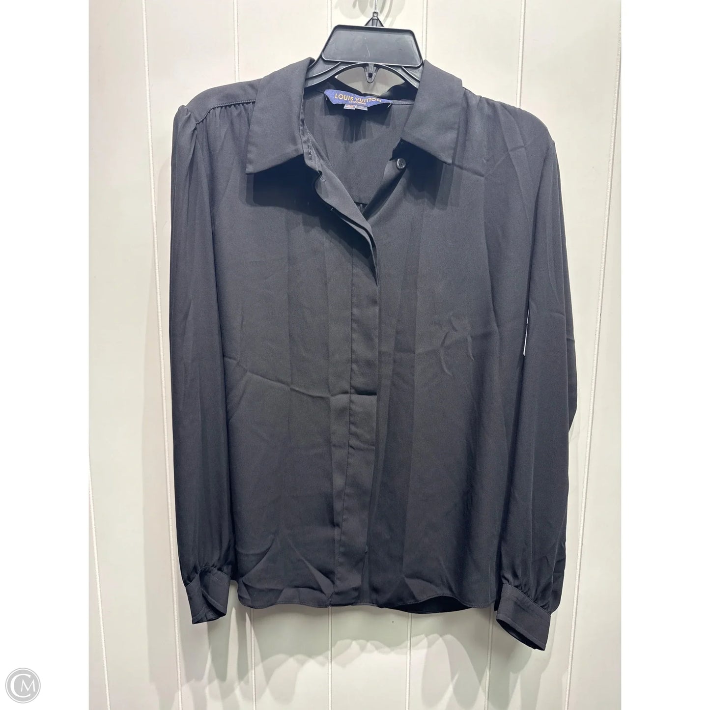 Blouse Luxury Designer By Louis Vuitton In Black, Size: M