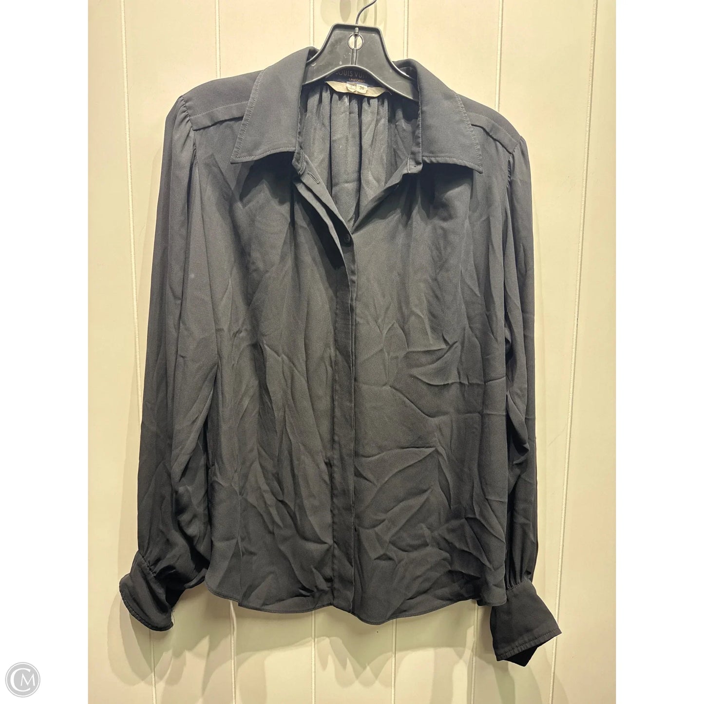 Blouse Luxury Designer By Louis Vuitton In Black, Size: S