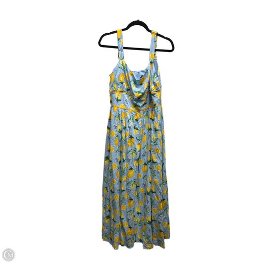 Dress Casual Midi By maison Tara In Blue & Yellow, Size: 16